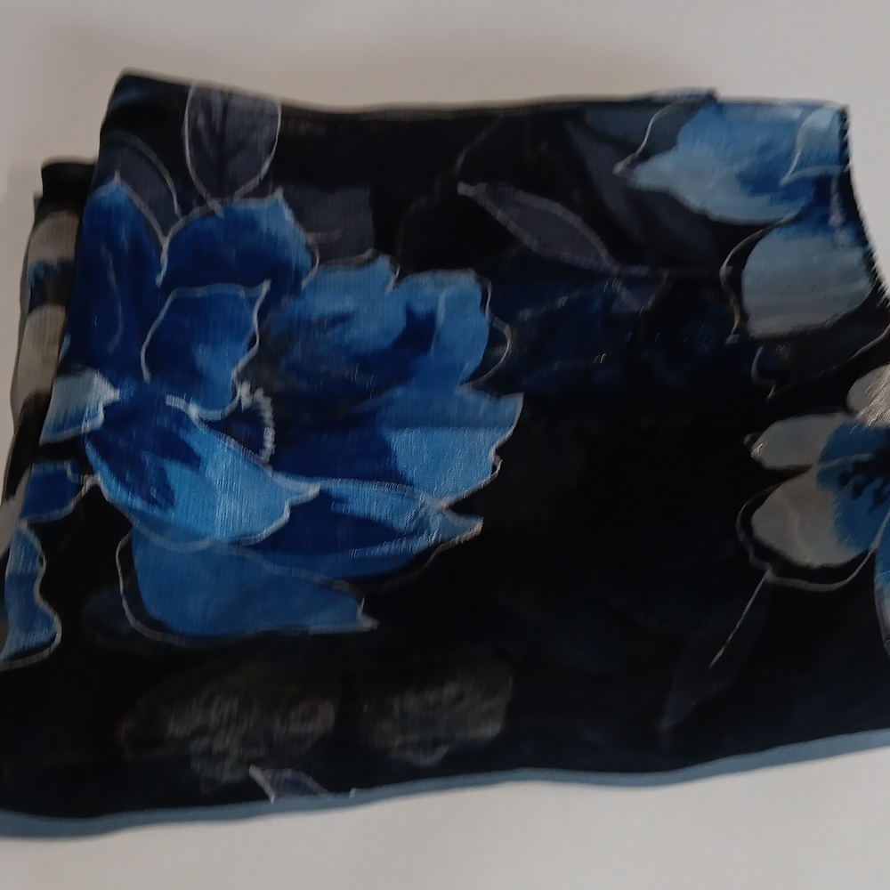 Sheer black flowery Scarf